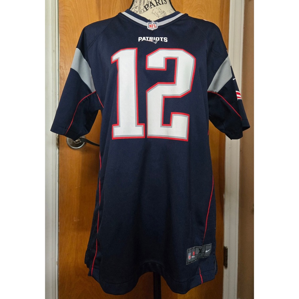 Nike Tom Brady #12 New England Patriots Youth XL 18/20 NFL Jersey Blue